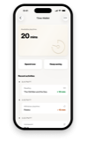 Time Wallet interface showing twenty available minutes and recent activity