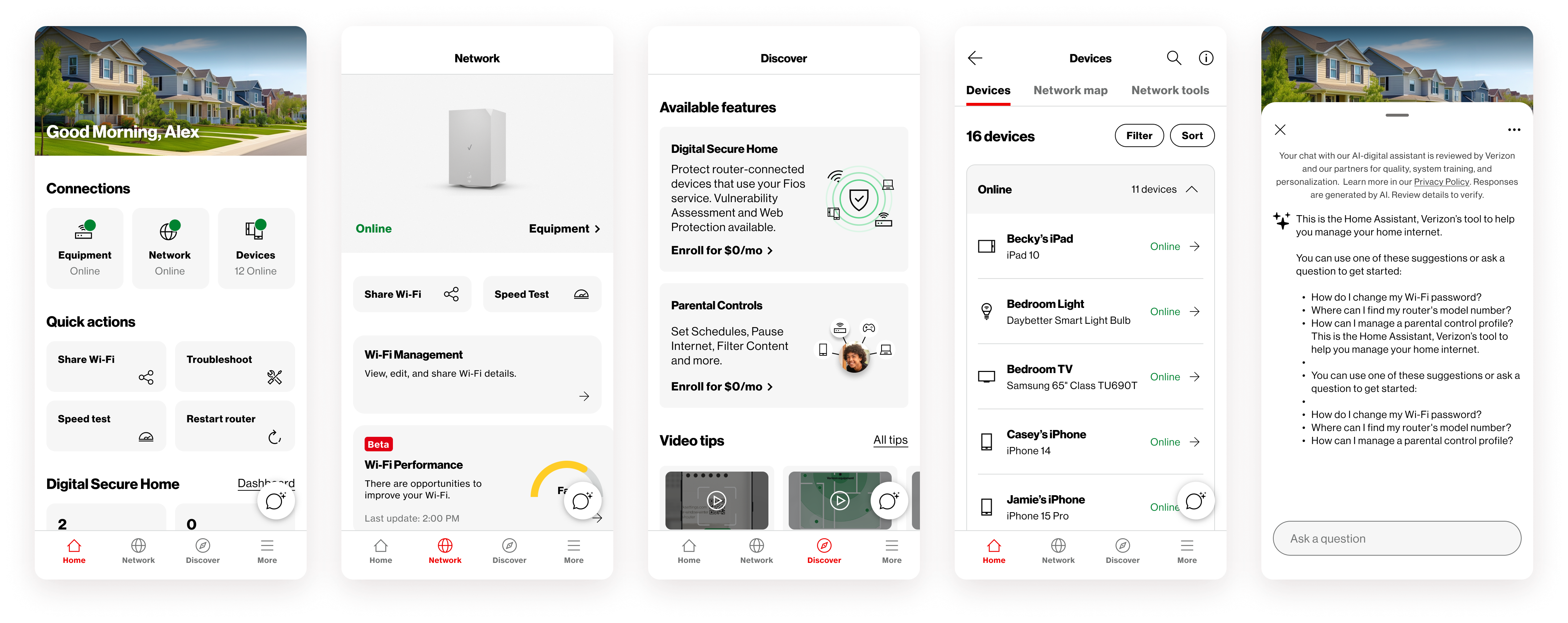 Today’s Verizon Home interfaces